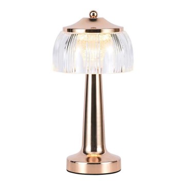 LED регулируема презареждаема настолна лампа с докосване LED/1W/5V 3000-6000K 1800 mAh розово злато