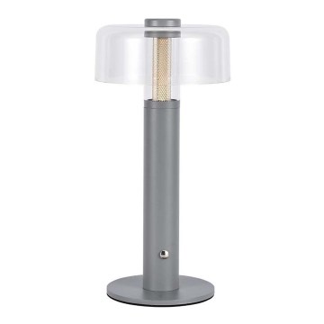 LED регулируема презареждаема настолна лампа с докосване LED/1W/5V 3000K 1800 mAh сива