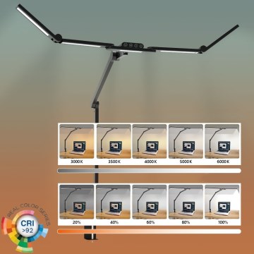 LED регулируема сензорна гъвкава настолна лампа POINTIQ LED/24W/230V 3000-6500K CRI 92 черна