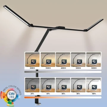 LED регулируема сензорна гъвкава настолна лампа POINTIQ LED/36W/230V 3000-6500K CRI 92 черна