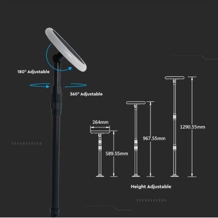 LED Регулируема соларна лампа GARDEN LED/8W/5V 60-129 cм 4000K IP65