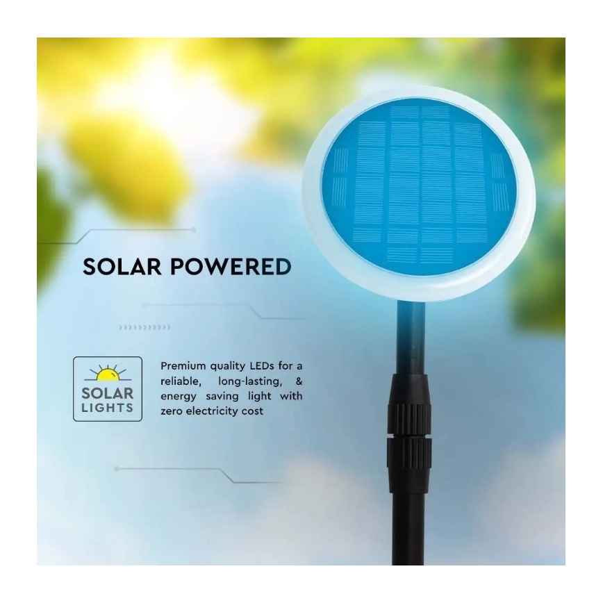 LED Регулируема соларна лампа GARDEN LED/8W/5V 60-129 cм 4000K IP65