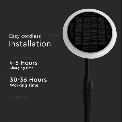 LED Регулируема соларна лампа GARDEN LED/8W/5V 60-129 cм 4000K IP65