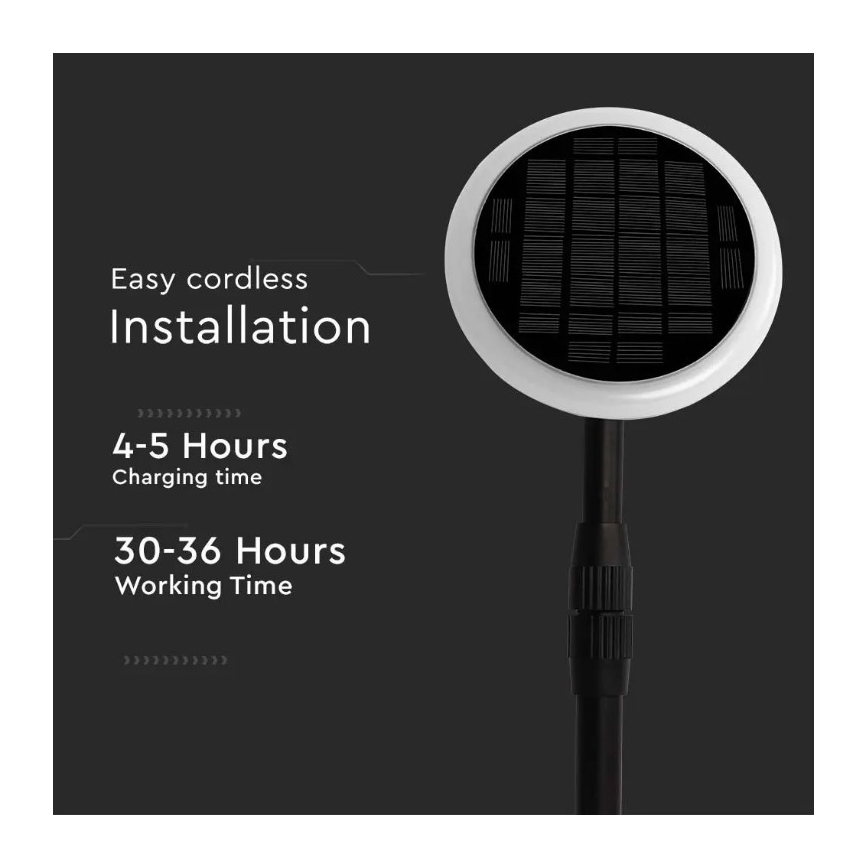 LED Регулируема соларна лампа GARDEN LED/8W/5V 60-129 cм 4000K IP65