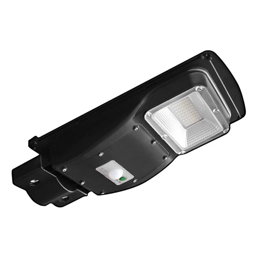 LED регулируема соларна улична лампа с датчик за движение и здрач LED/6W/3,2V 6000K IP65 5000 mAh черна + дистанционно управление