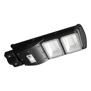 LED регулируема соларна улична лампа с датчик за движение и здрач LED/8W/3,2V 6000K IP65 9000 mAh черна + дистанционно управление