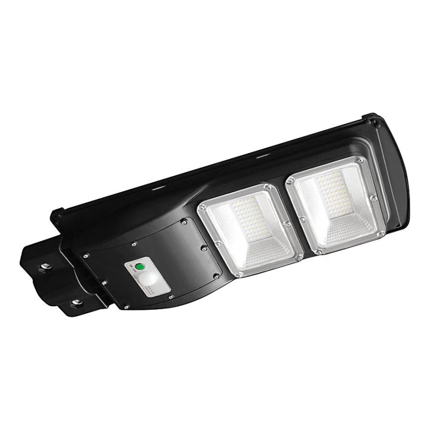LED регулируема соларна улична лампа с датчик за движение и здрач LED/8W/3,2V 6000K IP65 9000 mAh черна + дистанционно управление