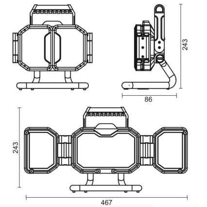 LED Регулируемо работно осветително тяло LED/50W/5V 12000 mAh IP54