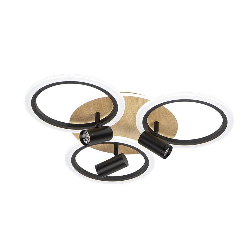 LED Регулируемо таванно осветително тяло LED/70W/230V 3000-6500K черно/кафяво + дистанционно управление