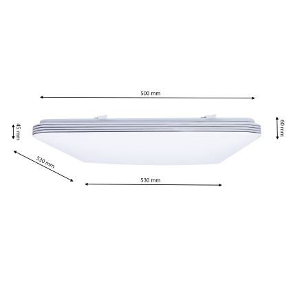 LED Регулируемо таванно осветително тяло PALERMO LED/72W/230V + дистанционно управление