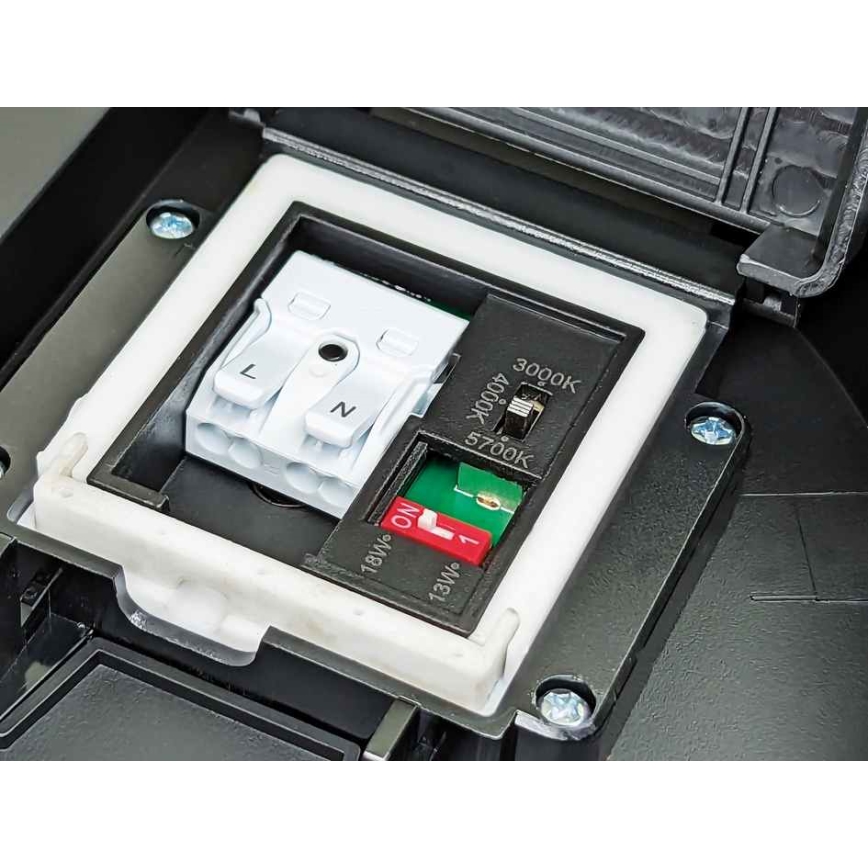 LED регулируемо таванно осветително тяло за баня VARIO NOVA LED/13/18W/230V 3000/4000/5700K Ø 36 см IP44 черно