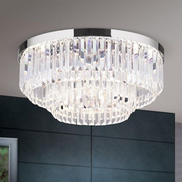 LED регулируемо кристално таванно осветително тяло PRISM LED/80W/230V диаметър 55 см, лъскав хром