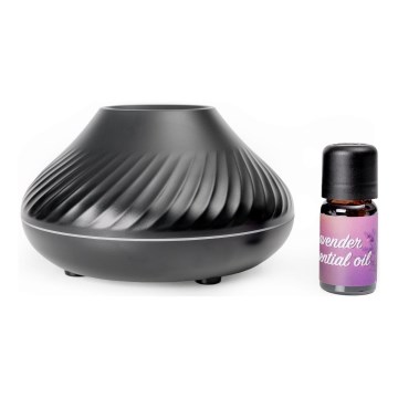 LED RGB Арома дифузер с имитация на пламък LED/6,5W/5V 130ml черен