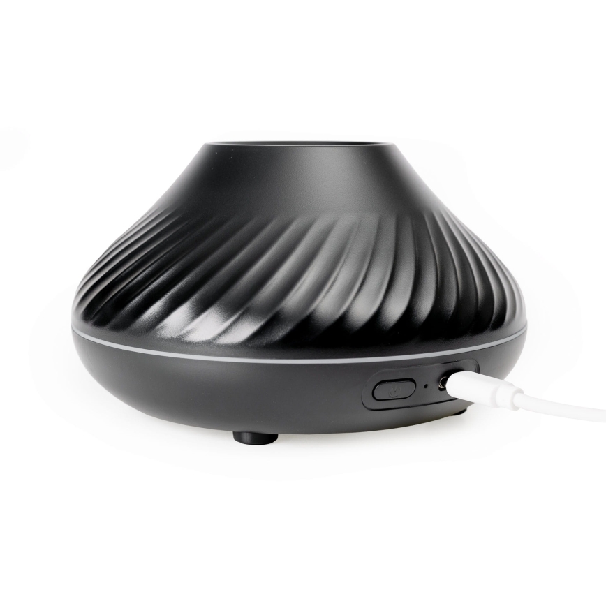 LED RGB Арома дифузер с имитация на пламък LED/6,5W/5V 130ml черен