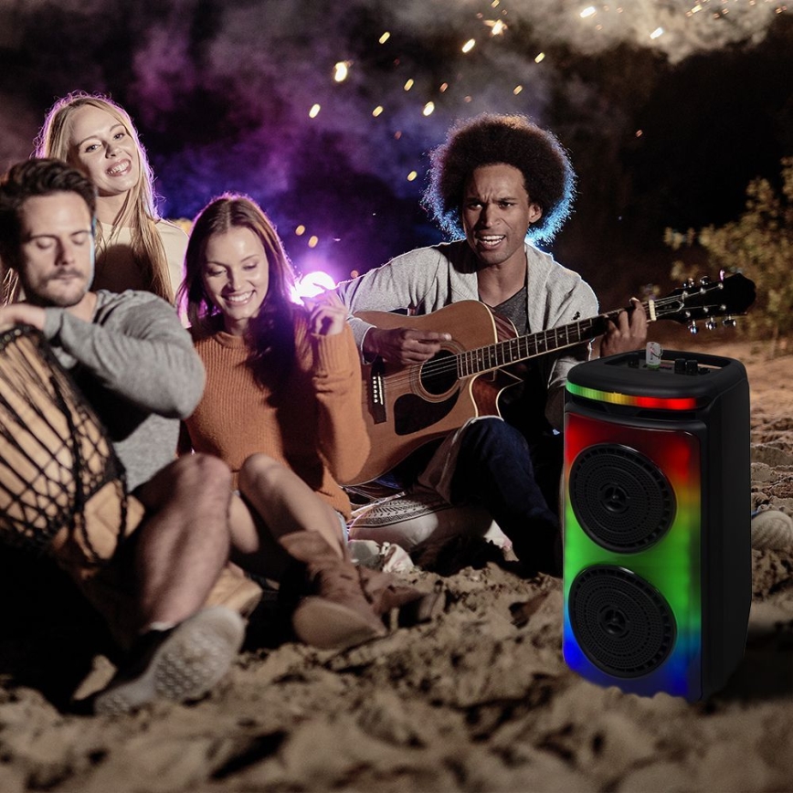 LED RGB Акумулаторна тонколона с микрофон 400W/2400 mAh + дистанционно управление