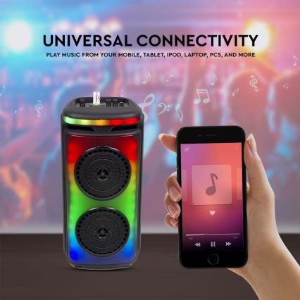 LED RGB Акумулаторна тонколона с микрофон 400W/2400 mAh + дистанционно управление