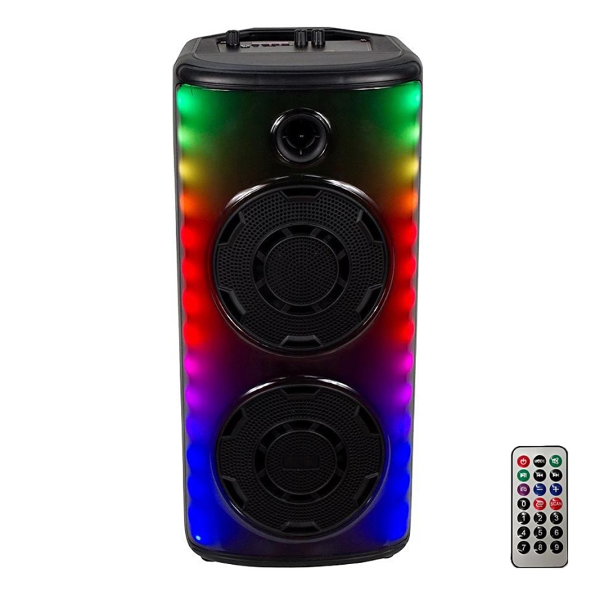 LED RGB Акумулаторна тонколона с микрофон 600W/2400 mAh + дистанционно управление