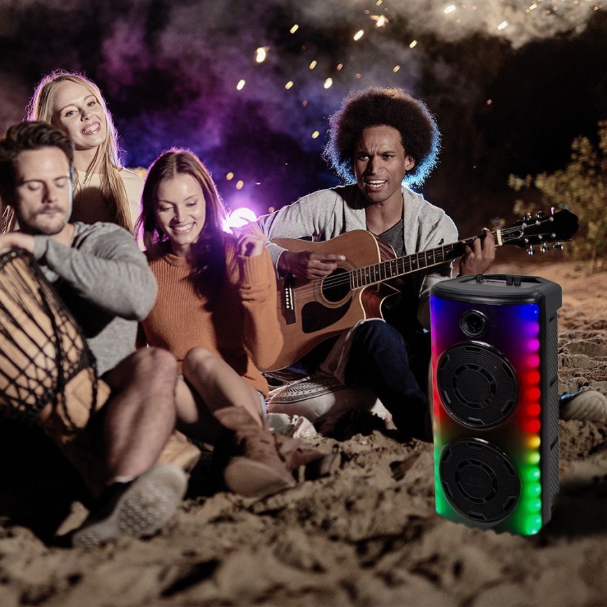 LED RGB Акумулаторна тонколона с микрофон 600W/2400 mAh + дистанционно управление