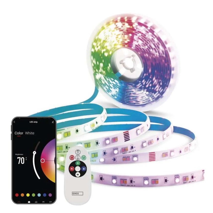 LED RGB+CCT Димируема лента GOSMART LED/21W/230V 5 m 2700-6500K IP44 Wi-Fi + дистанционно управление