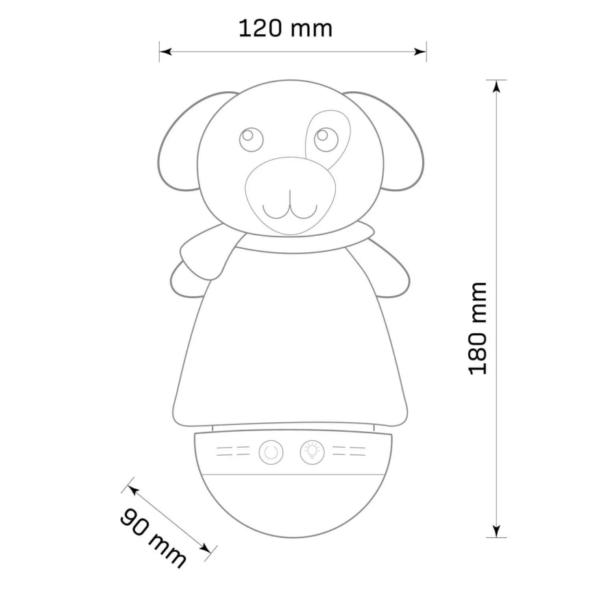 LED RGB Детска малка нощна лампа с melody 3xAAA/5V кученце