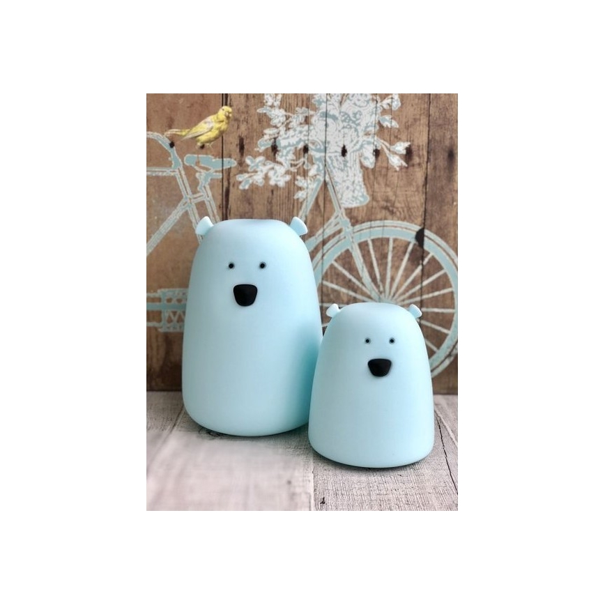 LED RGB Детска сензорна лампа BEAR LED/0,8W/5V бяла + USB