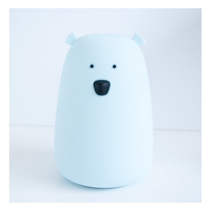 LED RGB Детска сензорна лампа BEAR LED/0,8W/5V бяла + USB