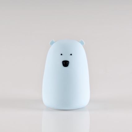 LED RGB Детски докосване малко лампа BEAR LED/0,8W/5V син