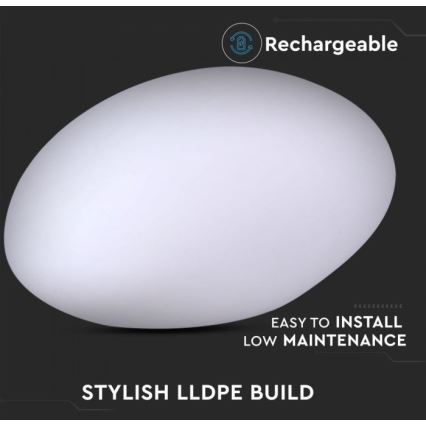 LED RGB Димируем екстериорен лампа LED/1W/5V 28 см IP67 1000 mAh + дистанционно управление