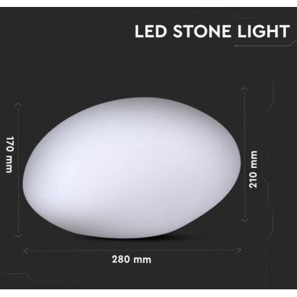 LED RGB Димируем екстериорен лампа LED/1W/5V 28 см IP67 1000 mAh + дистанционно управление