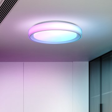 LED RGB Димируем плафон FLOCO LED/30W/230V 3000-6500K + RGB/6W Ø 40 см + дистанционно управление
