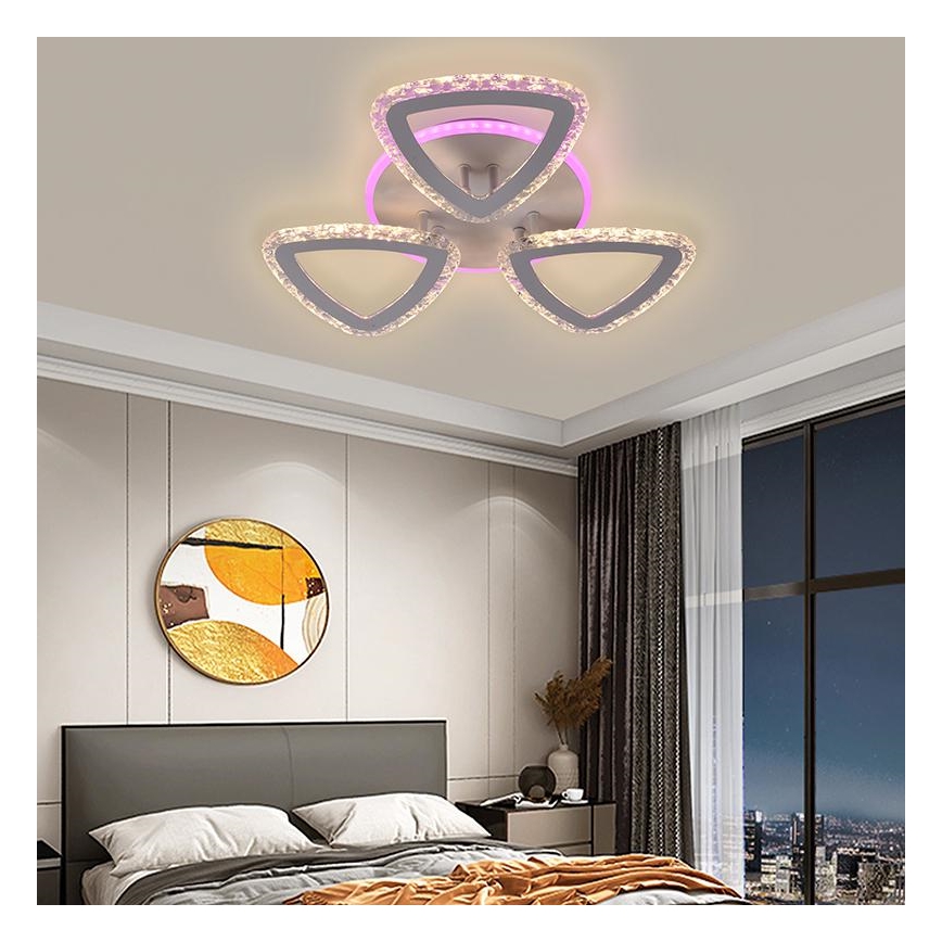 LED RGB Димируем полилей за повърхностен монтаж LED/45W/230V 3000-6500K + дистанционно управление