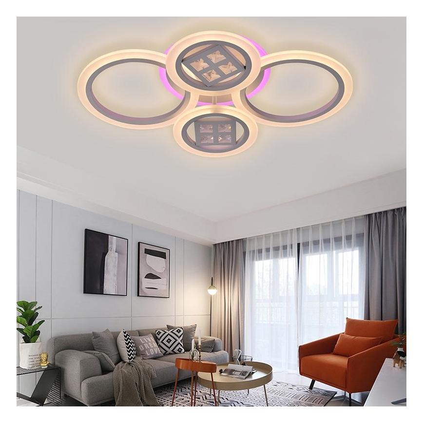 LED RGB Димируем полилей за повърхностен монтаж LED/50W/230V 3000-6500K + дистанционно управление