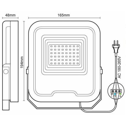 LED RGB Димируем прожектор LED/30W/230V 3000K-6500K Wi-Fi Tuya IP65