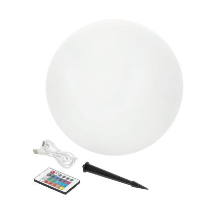 LED RGB Димируем соларен лампа GARDEN BALL LED/5W/3,7V 3000K IP54 Ø 30 см + дистанционно управление
