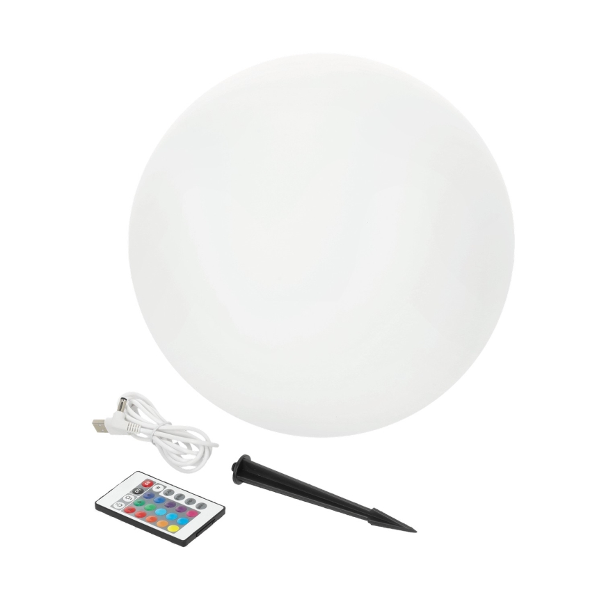 LED RGB Димируем соларен лампа GARDEN BALL LED/5W/3,7V 3000K IP54 Ø 30 см + дистанционно управление