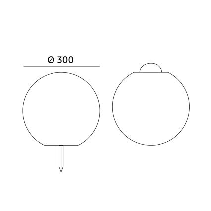 LED RGB Димируем соларен лампа GARDEN BALL LED/5W/3,7V 3000K IP54 Ø 30 см + дистанционно управление