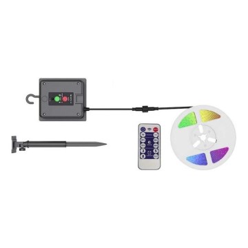 LED RGB Димируем соларен лента LED/1,2W/3,7V IP67 5 м + дистанционно управление