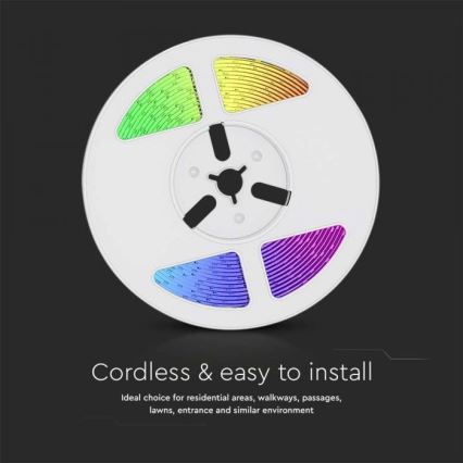 LED RGB Димируем соларен лента LED/1,2W/3,7V IP67 5 м + дистанционно управление