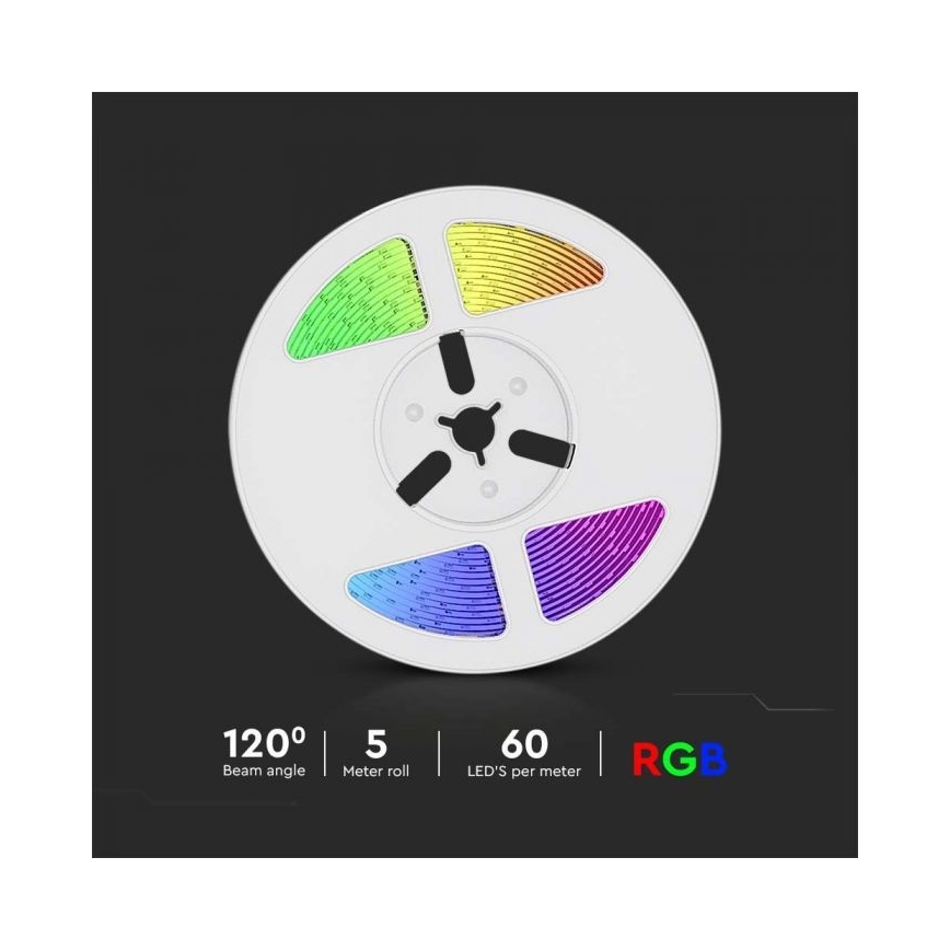LED RGB Димируем соларен лента LED/1,2W/3,7V IP67 5 м + дистанционно управление