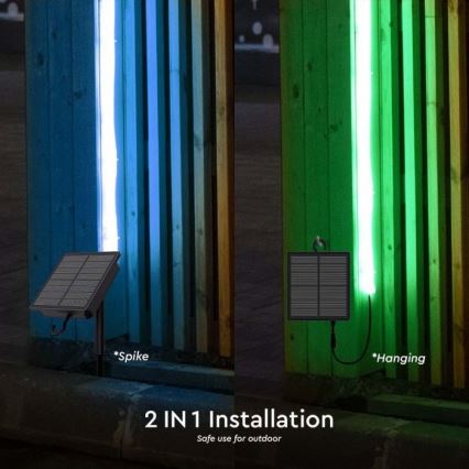 LED RGB Димируем соларен лента LED/1,2W/3,7V IP67 5 м + дистанционно управление