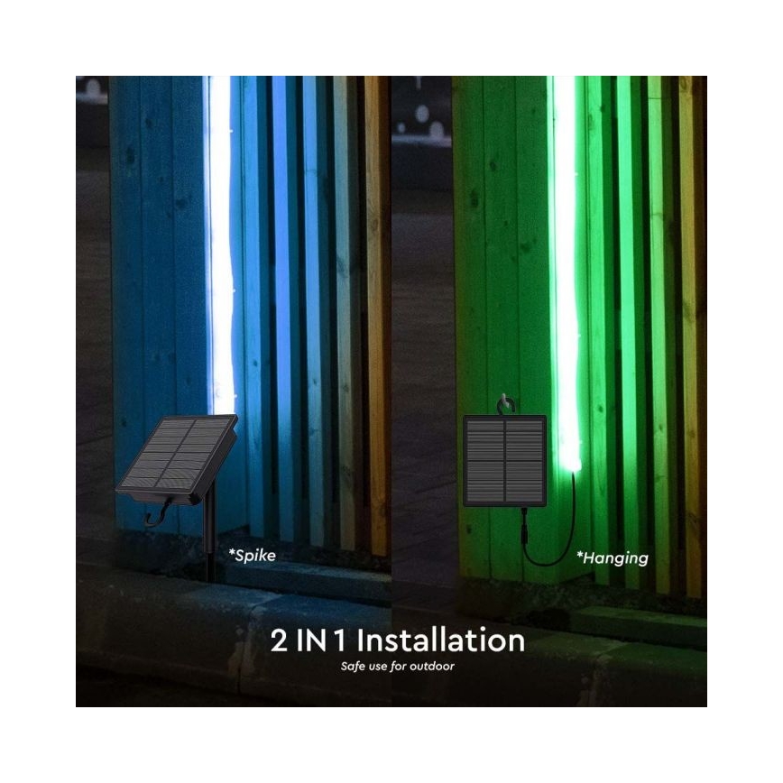 LED RGB Димируем соларен лента LED/1,2W/3,7V IP67 5 м + дистанционно управление