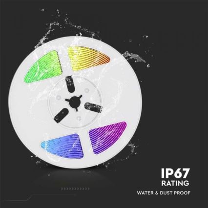 LED RGB Димируем соларен лента LED/1,2W/3,7V IP67 5 м + дистанционно управление