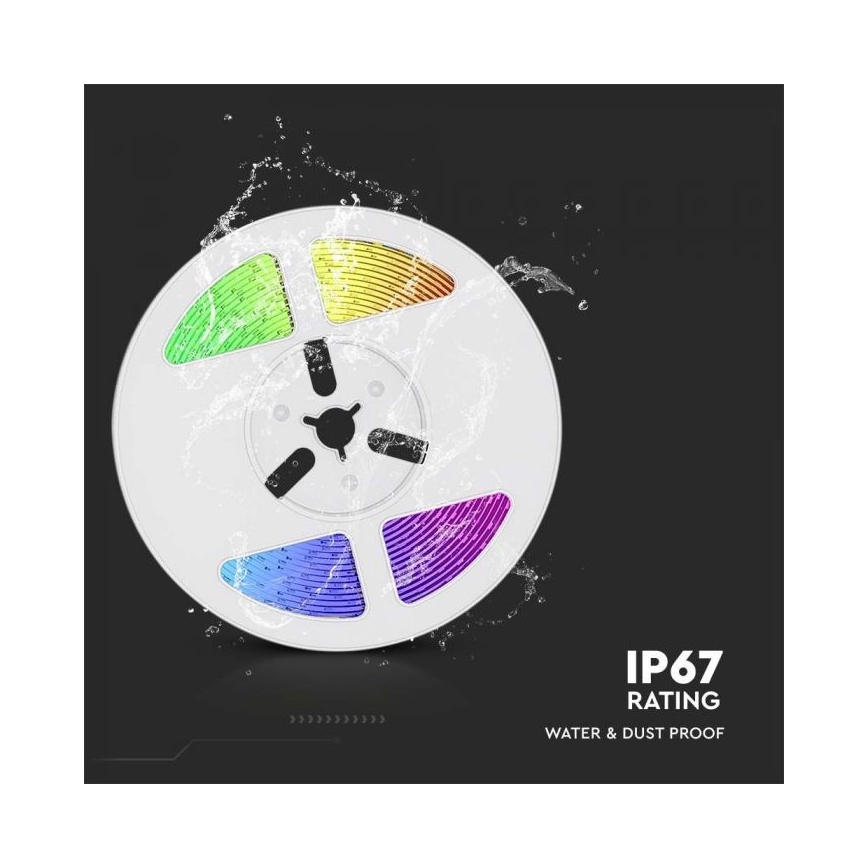 LED RGB Димируем соларен лента LED/1,2W/3,7V IP67 5 м + дистанционно управление