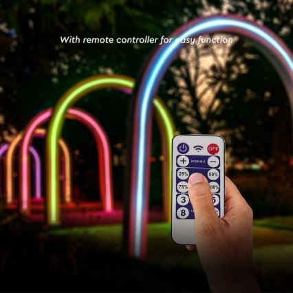 LED RGB Димируем соларен лента LED/1,2W/3,7V IP67 5 м + дистанционно управление
