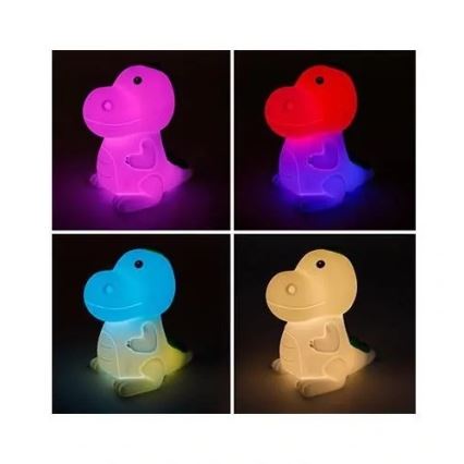 LED RGBW Димируема акумулаторна детски нощна лампа LED/2,5W/5V 3000K 1200 mAh динозавър
