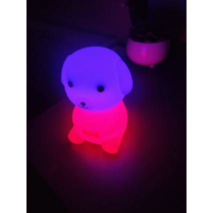 LED RGBW Димируема акумулаторна детски нощна лампа LED/2,5W/5V 3000K 1200 mAh куче