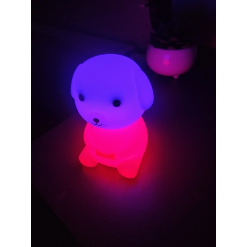 LED RGBW Димируема акумулаторна детски нощна лампа LED/2,5W/5V 3000K 1200 mAh куче