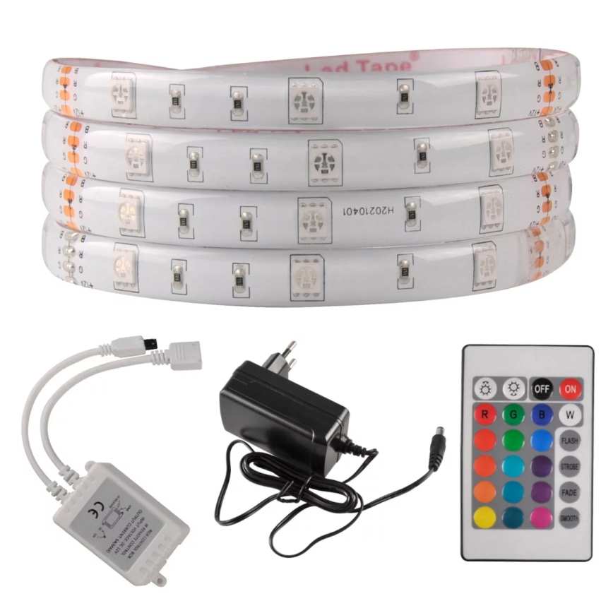 LED RGB Димируема екстериорна лента 5м LED/14W/12V IP65 + д.у.