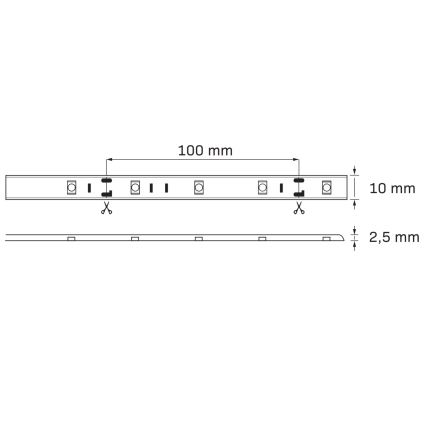 LED RGB Димируема екстериорна лента 5м LED/14W/12V IP65 + д.у.
