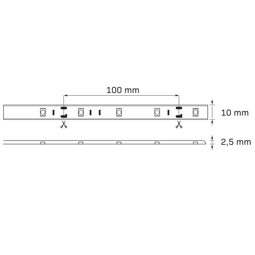 LED RGB Димируема екстериорна лента 5м LED/14W/12V IP65 + д.у.